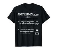 Mother in Law Definition Appreciation Love Kindness Wisdom Value Graphic T-Shirt, Men, Black, S
