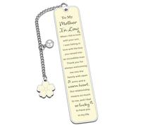 Mother in Law Gifts Metal Bookmark, Birthday Gift for Mom in Law Stocking Stuffers, to My Mother in Laws on My Wedding Day, Bookish Gifts for Mom in Laws Christmas Birthday Valentines Mothers Day