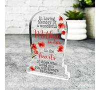Mother-In-Law Poppy Seeds Gravestone Plaque Sympathy Gift Keepsake Memorial Gift - Small Gifts For Him For Her, Present, Acrylic Plaque, Unqiue Gift, Ornament, Décor, Plaque, trinket, Keepsake Gift
