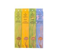 Mother India Meditation & Yoga Incense Sticks Set - 4 Pack (Yoga, Om, Shanti, Sattva) - Natural Hand-Rolled Sticks for Meditation, Focus & Inner Calm (80 Sticks)