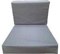 MOTHER LAND Complete Cushion Replacement Rattan Cushions Pad Garden Patio Furniture for Sofa Seat and Back Cushion with Foam Filling Zipped Cover Easy to Wash (grey)