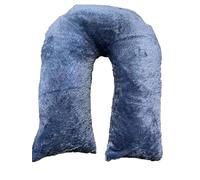 MOTHER LAND Teddy Orthopaedic V-Shaped Pillow Extra Cushioning Support For Head, Neck & Back Warm Plush Cosy Fleece (BLUE GREY)