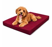 MOTHER LAND Waterproof Dog Bed Heavy Duty Foam Pet Mattress Cushion Dog Bed MatCrate Kennel, FloorTravel Durable Puppy BedSmall Medium Large Dogs (BURGUNDY, Medium 75 × 52 × 5 cm 30″ × 20″ × 2″)
