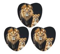 Mother Lion And Young Lion Car Air Freshener, 3 Pcs Love form Hanging Air Freshener Cards, Long Lasting Fragrance Scented Cards for Car, Home, Office Black-style
