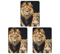 Mother Lion And Young Lion Car Air Freshener, 3 Pcs Square Hanging Air Freshener Cards, Long Lasting Fragrance Scented Cards for Car, Home, Office Gray-style
