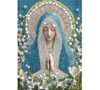Mother Mary 5D Special Shape Diamond Painting Kits for Adults and Beginners, Virgin Maria Religion Crystal Rhinestone Diamond Art Kits for Home Wall Decor Gift 30x40cm-02