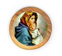 Mother Mary & Child Jesus, Catholic Icon Fridge Magnet, Olive Wood Religious Inspirational Faith Magnets from Israel, Home, Kitchen, & Office, Holy Land Souvenirs & Gifts