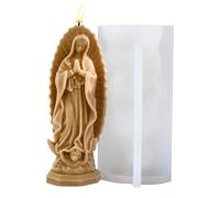 Mother Mary Statue Casting Mould - High Temp Resistant, Handmade Soap Form, Cake Decorating Topper | Religious Catholic Ornament Prayer Room Table Centerpiece Wax Melts Clay Epoxy Jewelry Keepsake