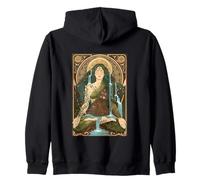 Mother Nature Gaia Goddess Art Nouveau Zen Meditation Zip Hoodie