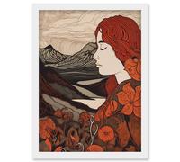 Mother Nature Spring Floral Mountain Landscape Artwork Framed Wall Art Print A4 Artery8 White One Size