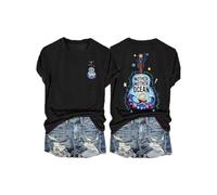 Mother Ocean Shirt Breathable Vneck Shirt Ocean T-Shirt for Women (Black S)