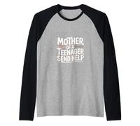 Mother of A Teenager Send Help Tired Parenting Mom - Raglan Baseball Tee