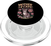 Mother of Cats Floral Emblem Design PopSockets PopGrip for MagSafe