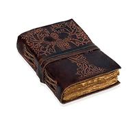Mother Of Earth Deckle Edge Paper Leather Journal Writing 7x5 inch Notebook Tree Of Life Nature Antique Bound Daily Notepad