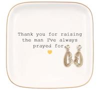 Mother of Groom Gift from Bride, Ceramic Jewelry Dish, "Thank you for raising the man I've always prayed for", Ideal for Wedding, Birthday, Mother's Day