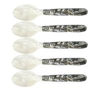 Mother of Pearl Cave Spoon - 5 ppc Round Handle SCOOP Set, Elegant Bowl Serving Tools | Premium Cutlery for Seafood, Spices, Eggs, Appetizers, Decorative Kitchen Cutlery Serveries