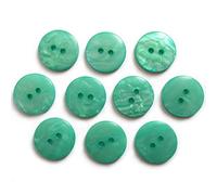 Mother of Pearl Effect Colour Buttons Round 2 Hole Pack of 10 (Turquoise, 20mm)
