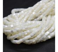 Mother of Pearl Flat Heishi Disc Gemstone Beads - 4mm x 2mm - 15'' Strand