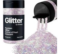 Mother of Pearl Iridescent Glitter Shaker, 130g Chunky Glitter, Crafts 1/24" Metallic Flake Silver Sequins, Resin & Epoxy Crafts, Decorating, Halloween, Christmas Nail, Face, Hemway