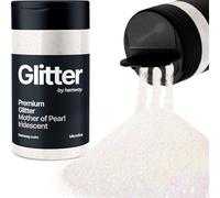 Mother of Pearl Iridescent Glitter Shaker, 130g Microfine Glitter, Crafts 1/256" Metallic Flake Mother of Pearl Sequins, Resin & Epoxy Crafts, Decorating, Halloween, Christmas Nail, Face, Hemway