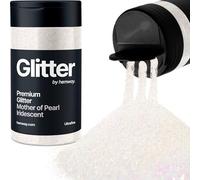 Mother of Pearl Iridescent Glitter Shaker, 130g Ultrafine Glitter, Crafts 1/128" Metallic Flake Silver Sequins, Resin & Epoxy Crafts, Decorating, Halloween, Christmas Nail, Face, Hemway