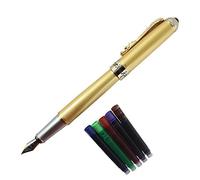 Mother of Pearl White Fountain Pen Golden Dragon Ruby Eye Noblest with Push in Style Ink Converter Golden fontana penna set