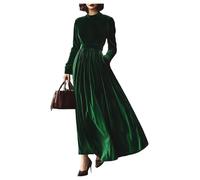 Mother of The Bride Dress Velvet Maxi Dress for Women Wedding Party Dress Formal Gown Evening Dress Emerald Green