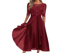 Mother of the Bride Dresses 3/4 Sleeves Lace Formal Evening Gown