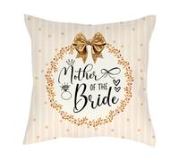Mother of The Bride Gift - Wedding Day gift for Mom - Special Keepsake for Brides Mom, Sofa decor Home Décor, Satin Throw Pillow/Cushion. (Satin Cushion Cover)