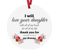 Mother of The Bride Gifts Christmas Ornament Gift Wedding Gift for Mother in Law from Groom Bridal Shower Gifts Ceramic Ornament Keepsake Birthday Mothers Day Wedding Present from Groom