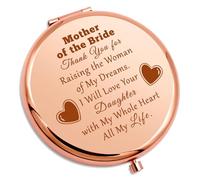 Mother of the Bride Gifts Compact Makeup Mirror Wedding Gifts for Mother of the Bride Bridal Shower Gifts Wedding Party Gift Engagement Gift for Mom Mother of the Bride Travel Pocket Makeup Mirror