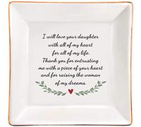 Mother of The Bride Gifts from Groom, Wedding Gifts for Mother in Law, Ceramic Jewelry Trinket Dish - I Will Love Your Daughter with All of My Heart