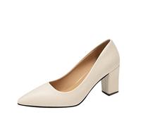 Mother of The Bride High Heels for Women Size 6 Women's Slip-on Heels Shoes Fashion Sandals Casual Shoes High Breathable Women's Casual Shoes Court Shoes Wedding Ream Bridesmaid Shoes (Beige, 5)