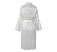 Mother of the Bride Luxury Satin Crystal Bridal Bathrobe - Handmade Wedding Kimono, Women's Dressing Gown - Bridesmaid Party Robes