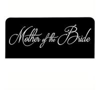 'Mother of The Bride' Wedding Table Place Name Aluminium Card in Black with Ivory Text
