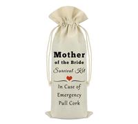 Mother of the Bride Wine Bag from Daughter - Wedding Gift for Mother in Law, Bridal Shower Keepsake Bottle Cover