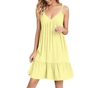 Mother of The Groom Dresses Pastel Dress Long Casual Summer Doll Halloween T Shirt Maxi Dress with Pockets Plus Size Tie Dye Dresses Boho Kimono Boohoo Summer Kimono Cardigan Yellow