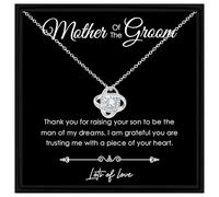 Mother of the Groom Gift Necklace - Sentimental Wedding Jewellery for Groom’s Mum - Thank You Gift from Bride - Elegant Keepsake Necklace with Message Card