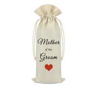 Mother Of The Groom Gift Wine Bag for Mother-in-law Gift for Groom's Mother Burlap Reusable Wine Gift Bag Wedding Engagement Bridal Shower Bridal Party Gift for Mom Mother Of The Groom Wine Bottle Bag