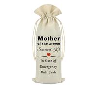 Mother of The Groom Gift Wine Bag Wedding Gifts for Mother in Law Mother of The Groom Gift from Son Bride Wine Bottle Cover Bag Engagement Bridal Shower Gift for Groom's Mother Mother of The Groom