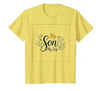 Mother of The Groom My Son His Bride My Joy Floral Wedding T-Shirt, Kids, Lemon, 3 Years