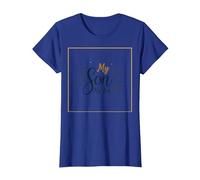 Mother of The Groom My Son His Bride My Joy Floral Wedding T-Shirt, Women, Royal Blue, XL
