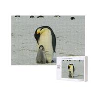 Mother Penguin And Baby Penguin,300 Pieces Wooden Jigsaw Family Game Jigsaw Puzzles for Adults Teens Home Decor