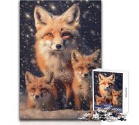 Mother Red Fox in Snow Jigsaw Puzzles 1000 Pieces for Teenagers Mindful Learning Fun Game Unique Gift for Joyful Celebrations Size 38x26cm