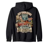 Mother Road 100 Years Gas Snacks Bad Decisions Road Trip Zip Hoodie