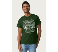 Mother Road Crest Route 66 T-Shirt Route 66 Bottle Green S