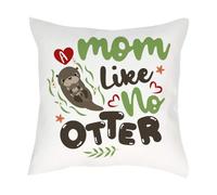Mother’s Day - A Mom Like No Otter - Cute & Adorable Gift, Sofa decor Home Décor, Satin Throw Pillow/Cushion. (Satin Cushion Cover With Insert)