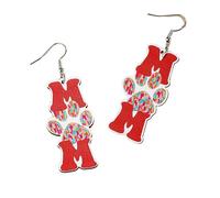 Mother’s Day Baseball Basketball Wooden Earrings Mom Letters Bowknot Earrings Gifts for Mother, Acrylic, No Gemstone