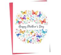 Mother’s Day Card For Mum Butterfly Floral Heart Design Sentimental Mothers Day Greeting Card From Daughter Or Son M164