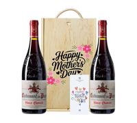 Mother’s Day Châteauneuf-du-Pape Wine Gift Set - 2 x 75cl Bottles - With Luxury Chocolate